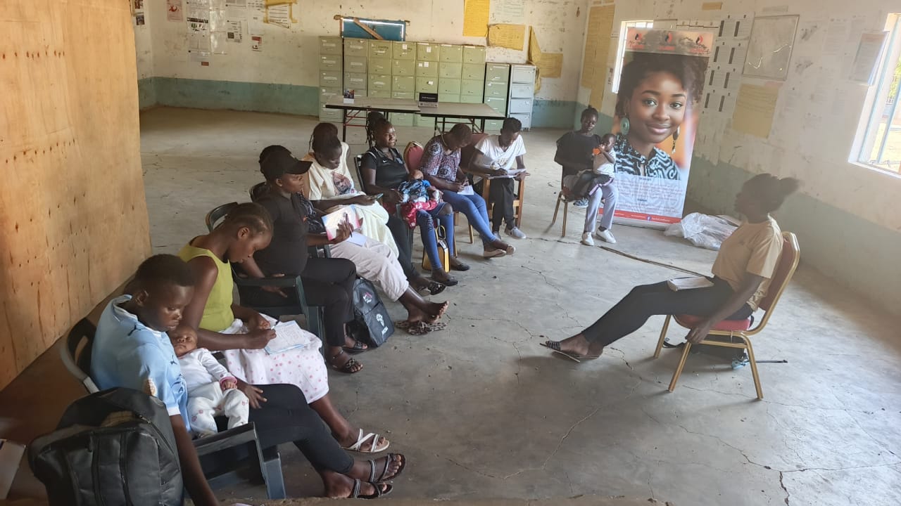 Young women learning computer skills